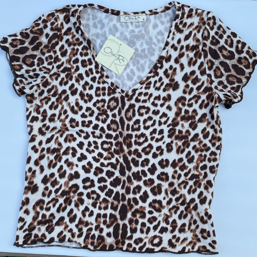 Oliva Rae V-Neck Crop Top Sz S